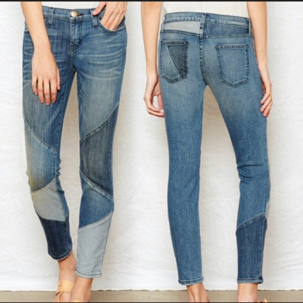Current/Elliott Stiletto patchwork skinny jeans 25